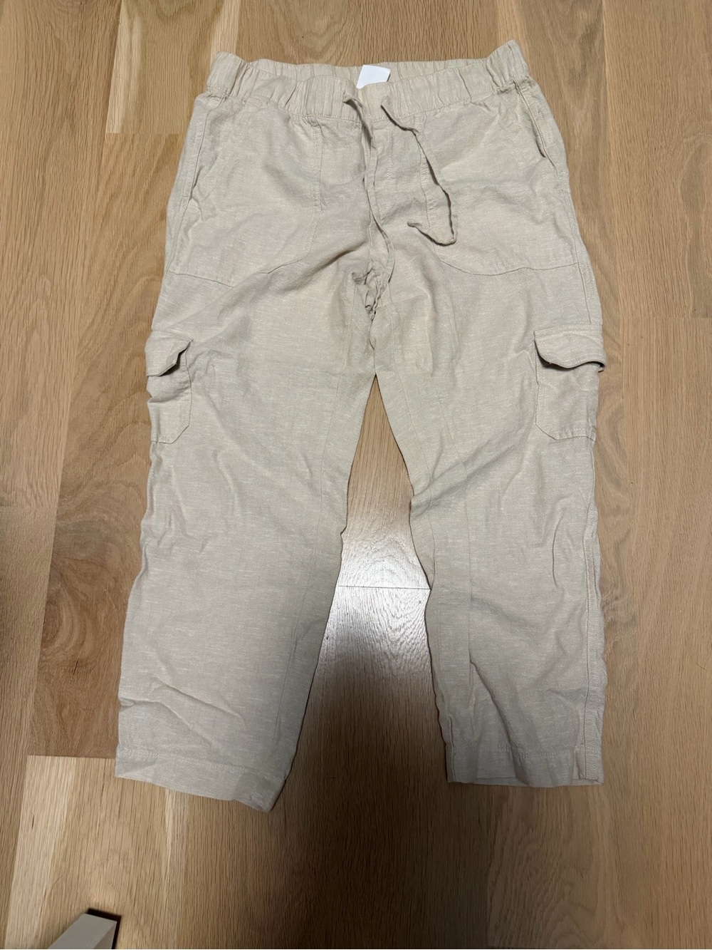 Women’s GAP linen Casual Cargo Drawstring Pants - Beige